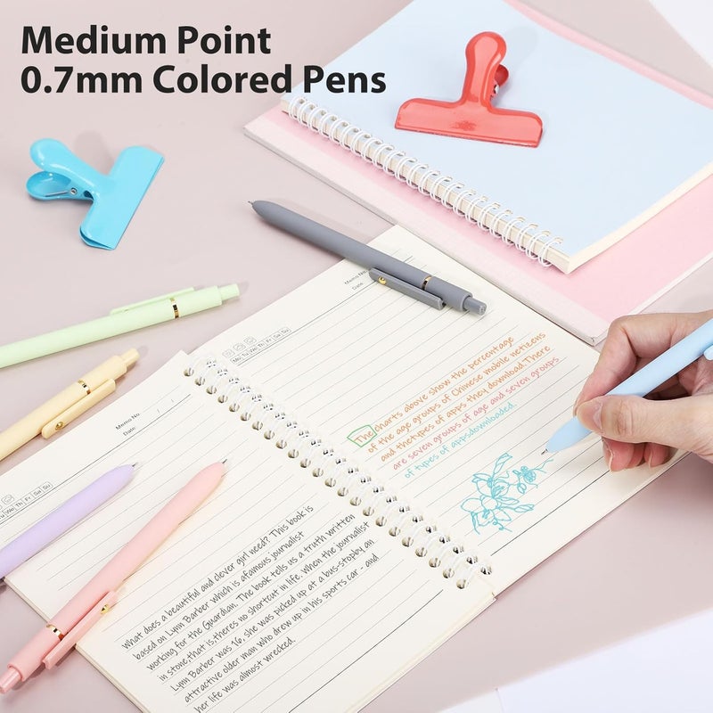 FIOVER Colored Pens, 24 Pack Colorful Gel Pens, Quick-Dry 0.7mm Medium Point for Journaling, Note Taking, Doodling, Aesthetic Office School Supplies, Gifts for Women Men(24PCS Aesthetic+Vintage) - Image 4